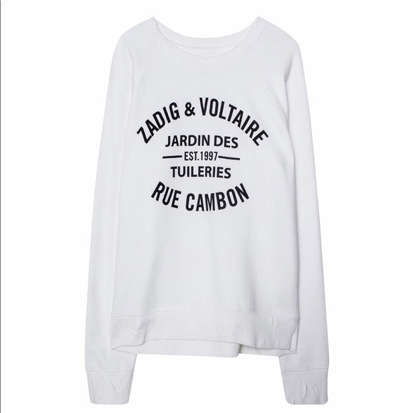 Zadig & Voltaire Tops - Zadig & voltaire distressed rue cambon pullover
